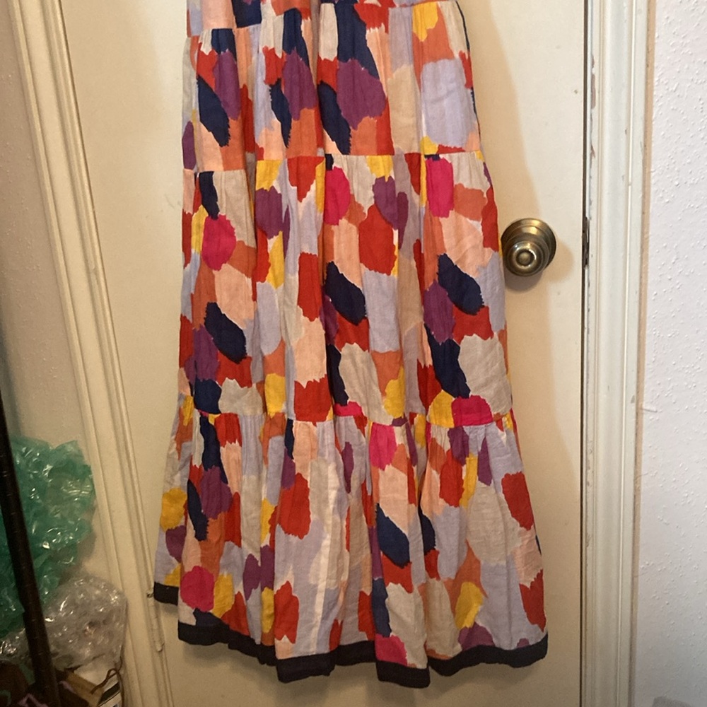 THML| Mabli Multicolored Tiered Maxi Dress 100% Cotton| Sz Lg. NWT - Picture 3 of 11
